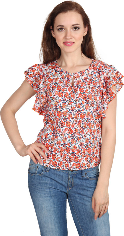 ihastrenz Casual Cap Sleeve Floral Print Women Multicolor Top