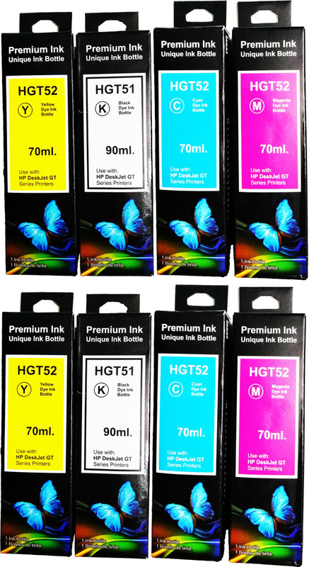 adoc PREMIUM COMPATIBLE INK FOR HP GT51 GT52 COLOR SET OF-2 REFILL INK BOTTLE FOR GT 5820 5810 Multi Color Ink (Black, Magenta, Cyan, Yellow) Multi Color Ink (Black, Magenta, Yellow, Cyan) Multi Color Ink Cartridge(Magenta, Cyan, Black, Yellow)