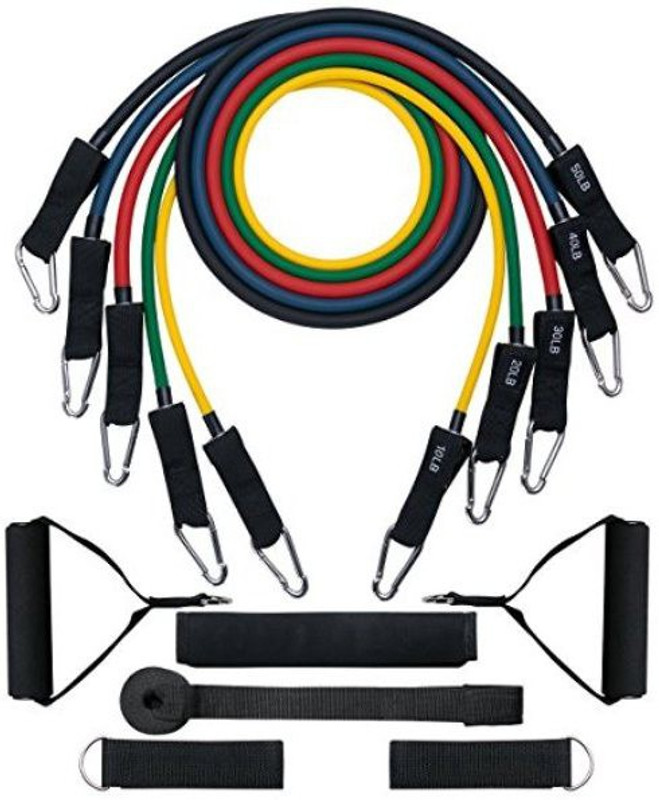 B FIT USA Heavy Resistance Tube set of 5 Fitness Accessory Kit Kit