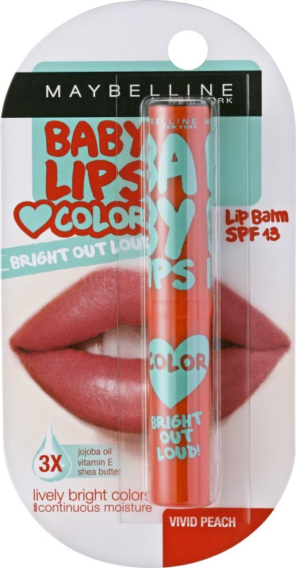Maybelline Baby lips Bright Out Loud Lip Balm Vivid Peach(Pack of: 1, 1.9 g)