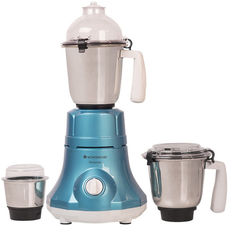 wonderchef Premium mium Watt 750 W Mixer Grinder(Blue, 3 Jars)