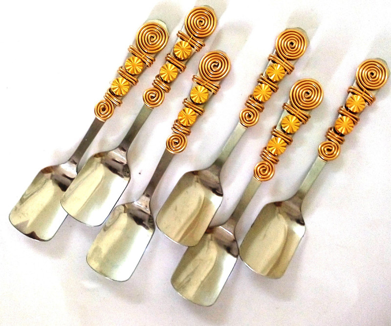 jewelkraft designs 2-918 Stainless Steel Ice-cream Spoon Set(Pack of 6)