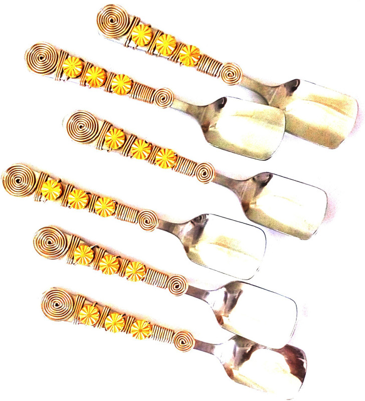 jewelkraft designs 3-916 Stainless Steel Ice-cream Spoon Set(Pack of 6)