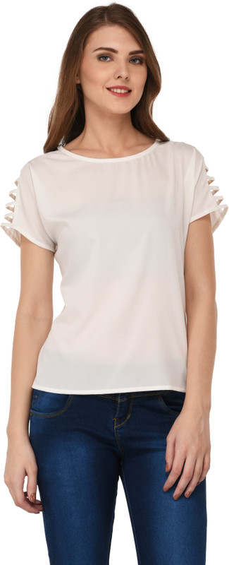vashist Casual Short Sleeve Solid Women White Top