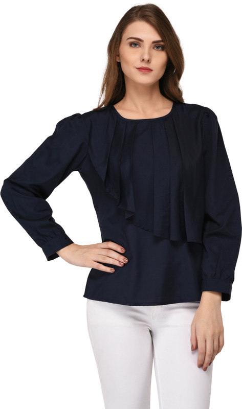 vashist Casual Full Sleeve Solid Women Blue Top