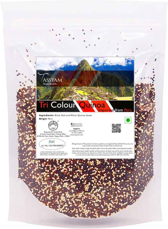 Tassyam Gluten Free Peruvian Tri-colour Quinoa Grain, 750g Pouch | Imported from Peru Quinoa(750 g)