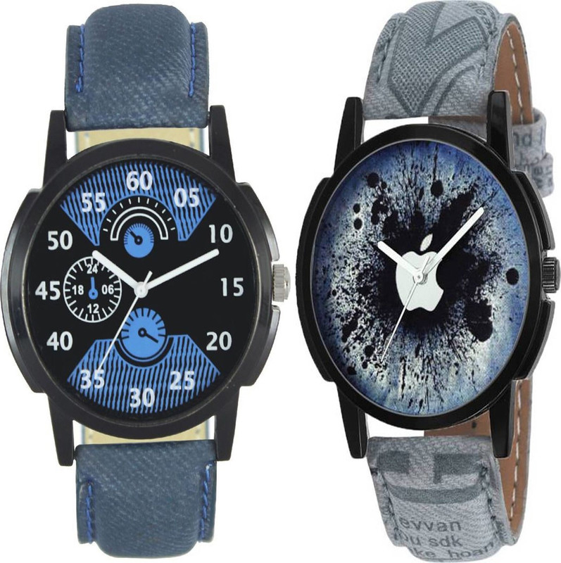 newman J Stylish Denim look Analog & Apple Multi Stylish Analog leather Belt Analog Watch  - For Men