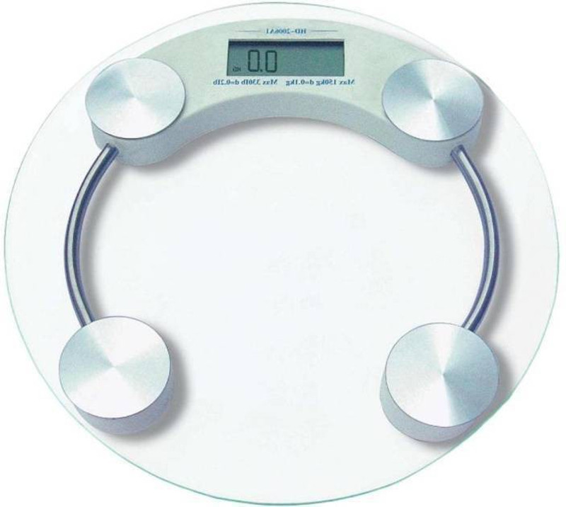 Zelenor Personal Health Human Body Digital Weight Machine 8mm Round Transparent Glass Weighing Scale Weighing Scale(White)