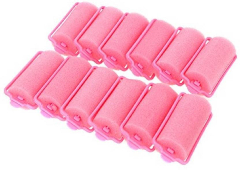 fnb Beauty Hair Foam Rollers/Set Sponge Plastic Foam Hair Rollers Hair Curler(Pink)