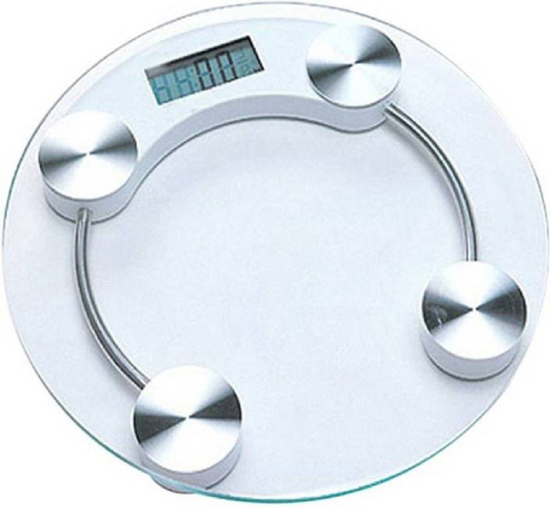 Sadarbazaarsales.Com WS-300A DVZX-9856 Personal Weight Machine 6mm Round Glass Weighing Scale(Transparent)