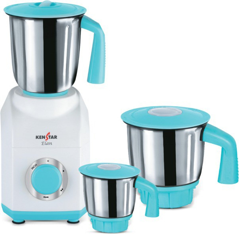 Kenstar ELAN 6 600 W Mixer Grinder(White, 3 Jars)