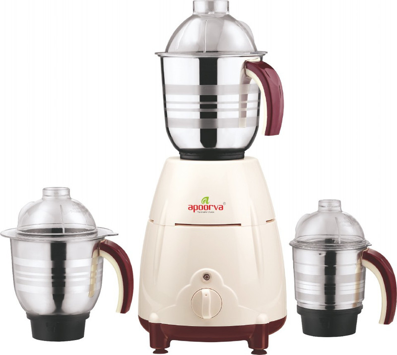 APOORVA 3JAR APMGENIUSIVERY/CHERY 750 W Mixer Grinder(IVERY/CHERY, 3 Jars) APOORVA 3JAR APMGENIUSIVERY/CHERY 750 W Mixer Grinder(IVERY/CHERY, 3 Jars)