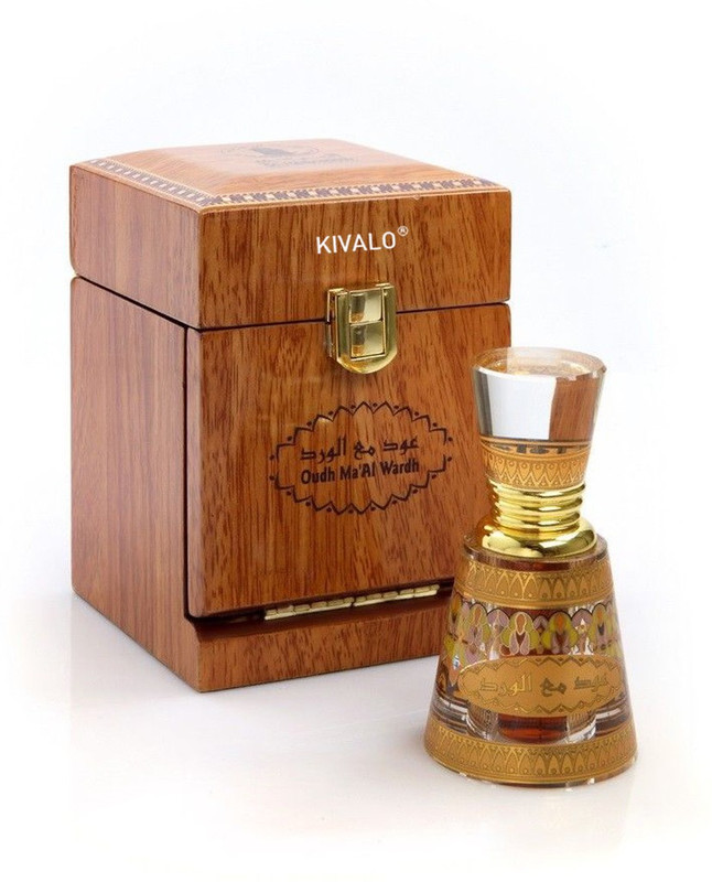 Kivalo Ⓡ Haramain Pure Original Oudh Ma'Al Wardh Fragrance Perfume Oil (Attar) with Agarwood, Amber, Musk - 12 ml Floral Attar(Oud (agarwood))