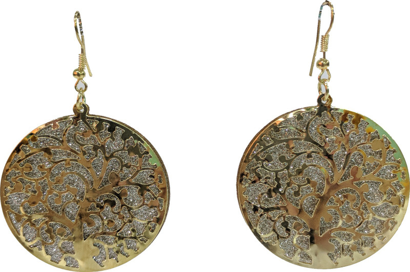 mona decor TREE HOLLOW LONG EARRING Crystal Alloy Drops & Danglers