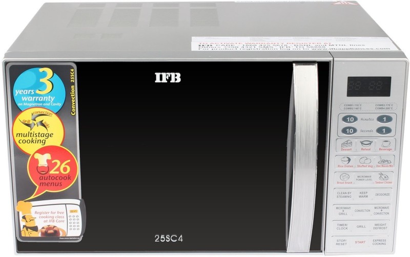 IFB 25 L Convection Microwave Oven(25SC4, Metallic Silver)
