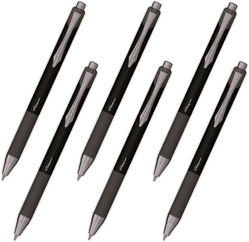 platignum Tixx (Black Ink) Refillable Black Ball Pen(Pack of 6)