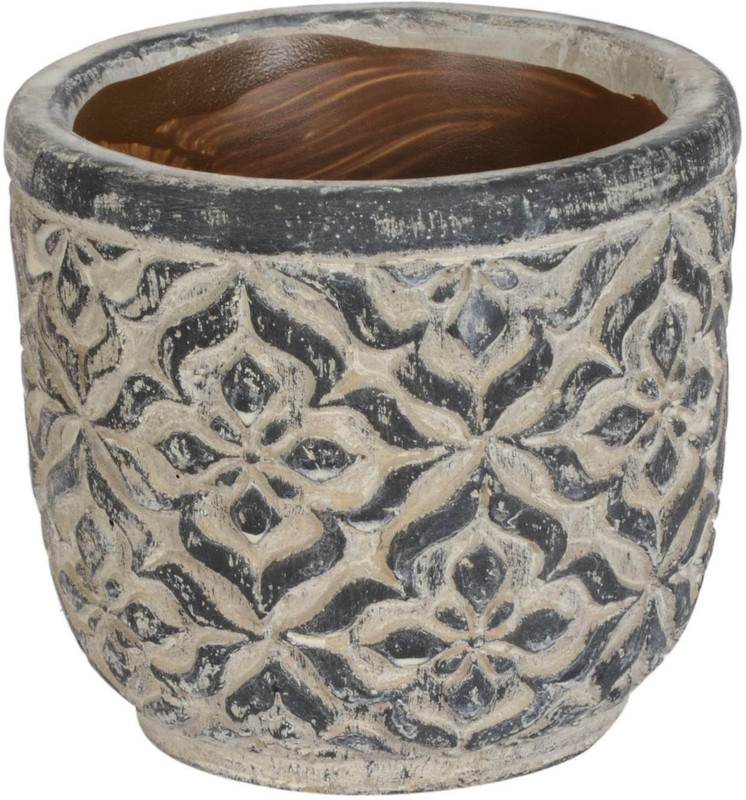 scrafts Floral Indoor/Outdoor Flower Pot With Drainage Hole For Home Décor Plant Container(Ceramic, External Height - 10.16 cm)