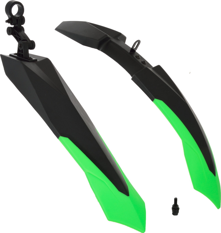 Dark Horse Bicycle Dual Tone Front & Rear Mudguard, Black-Green Clip-on Front & Rear Fender(Green)