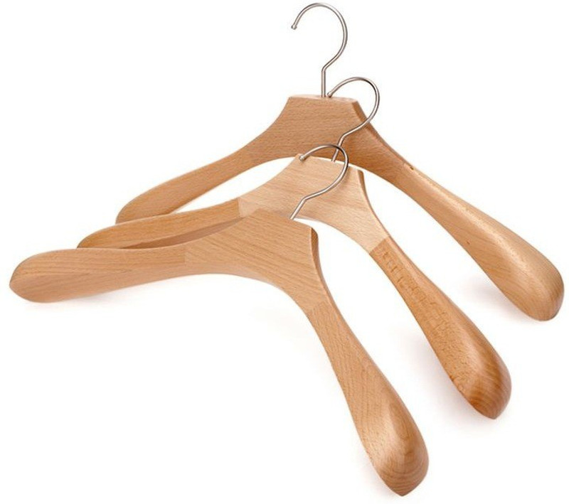 sajan Wooden Pack of 6 Cloth Hangers(Beige)