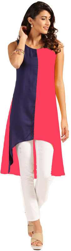 pavitra Women Colorblock Trail Cut Kurta(Multicolor)