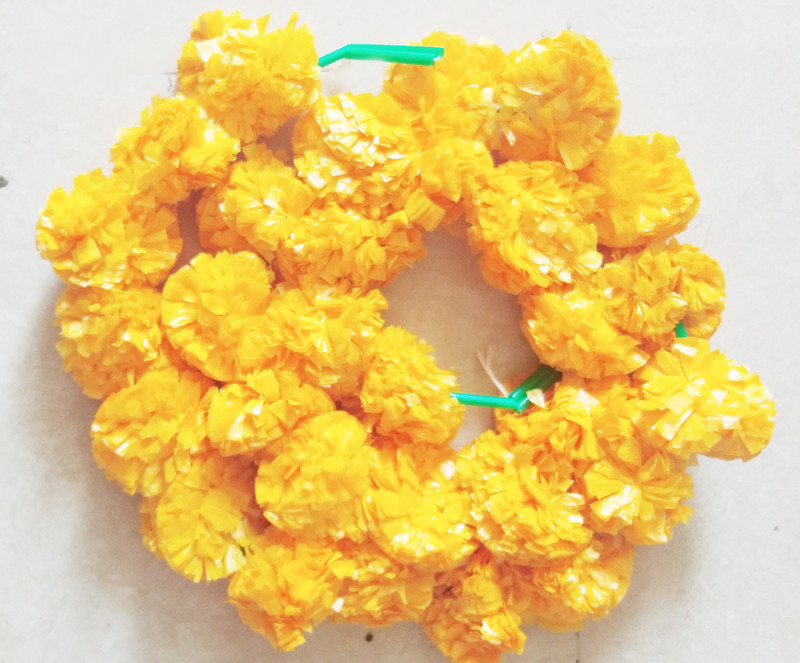 Bluebird ™ Artificial Marigold Fluffy Flowers Garlands/Torans/Strings for decoration ™ Orange Marigold...