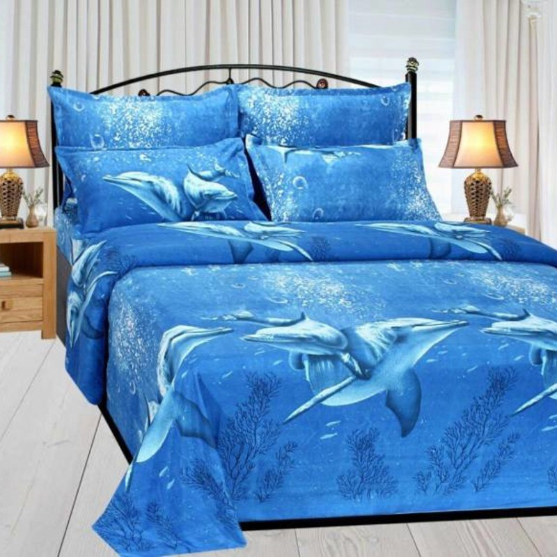 urban home 200 TC Polycotton Double 3D Printed Bedsheet(Pack of 1, Multicolor)