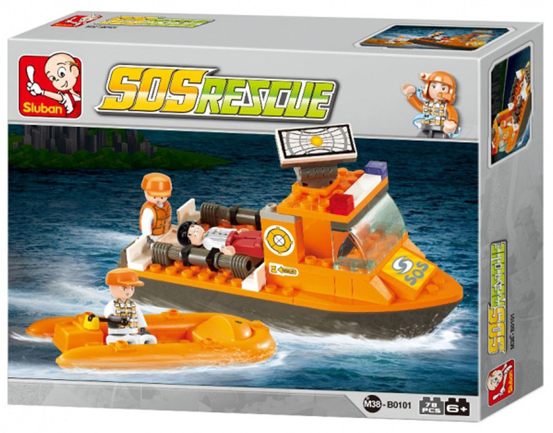Sluban First Aid Boat - M38B101 - 78 Blocks(Multicolor)