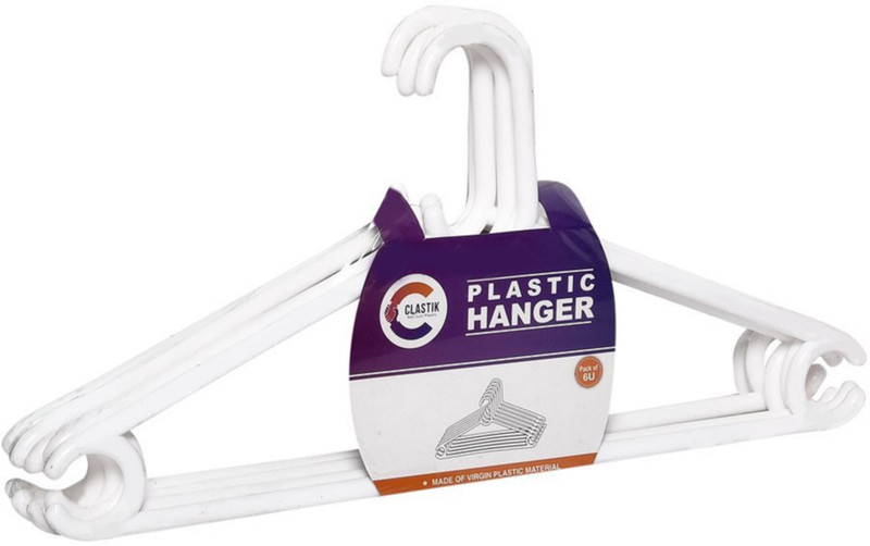 clastik White Hanger set of 12 pcs Car Coat Hanger