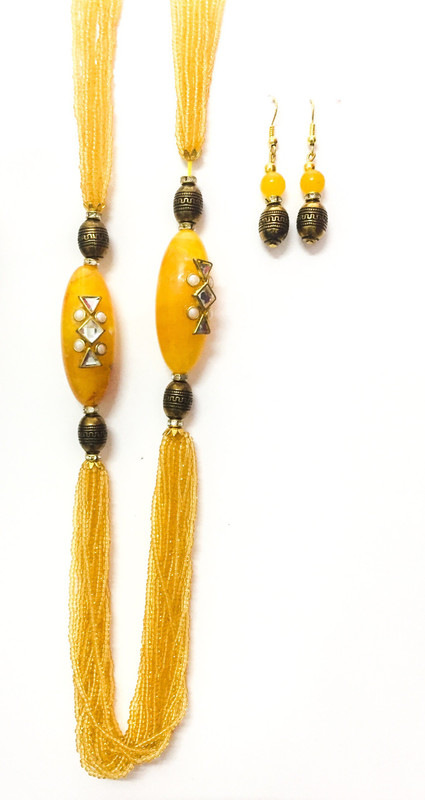 shre jewellery Copper Jewel Set(Yellow)