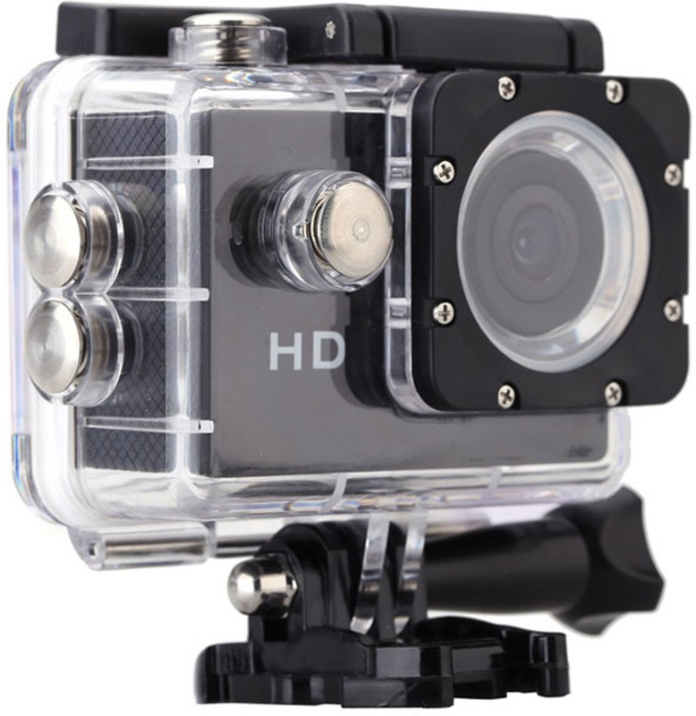 ALONZO SPORT ACTION CAMERA with 1080p Full H D, 12MP, C M O S (H.264) support 32GB S D Card Wide Angle 170° For Android, IOS, Smartphone - Black Sports and Action Camera(Black, 12 MP)
