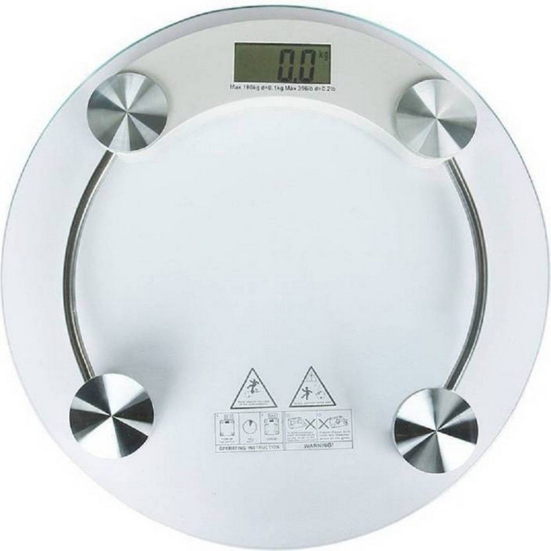 Piu Collection Personal Health Human Body Weight Machine 8 mm Round Glass Weighing Scale(White)