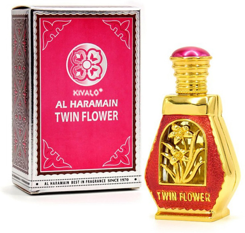 Kivalo Ⓡ Pure Original Haramain Twin Flower Fragrance Perfume Oil (Attar) with White Musk - 15 ml Floral Attar(Musk)