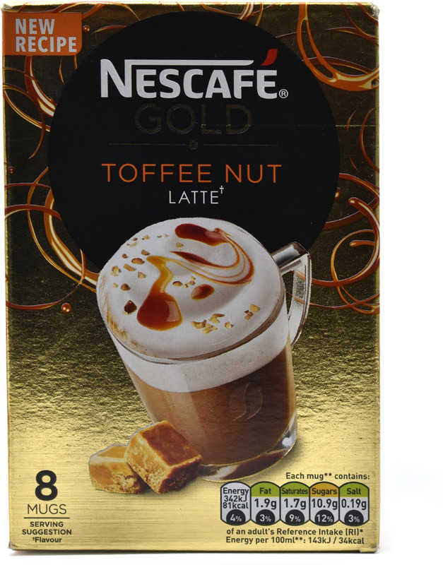 Nescafe Gold Toffee Nut Latte, 8 Mugs - 156g (8x19.5g) Instant Coffee(156 g)