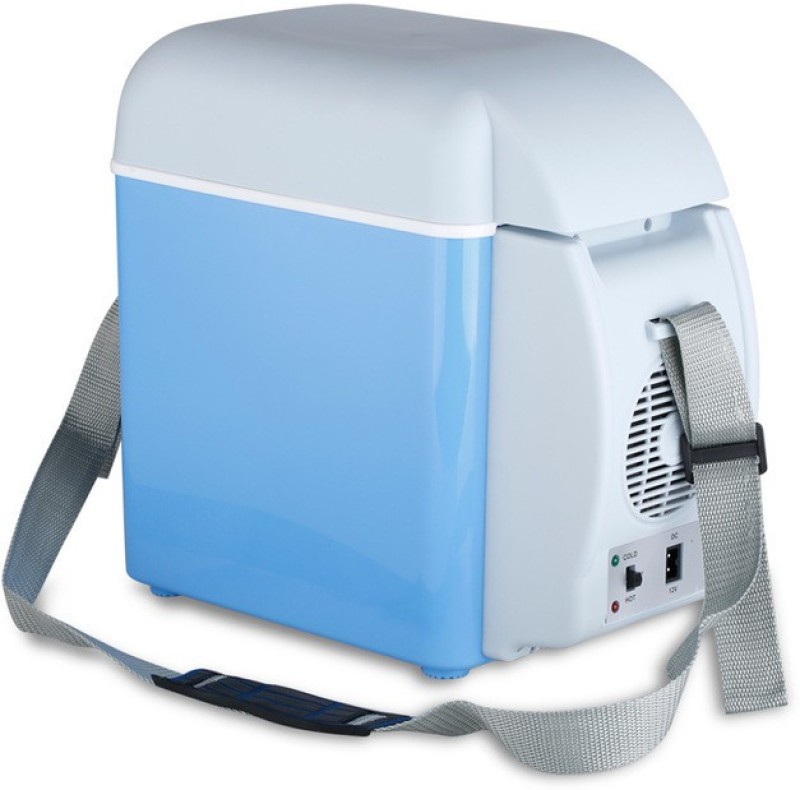 Shrih SHV-1252 Portable 12V 7.5L Auto Car Mini Fridge Travel Refrigerator 7.5 L Car Refrigerator(Blue, White)