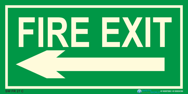 safety world Fire Exit Emergency Sign