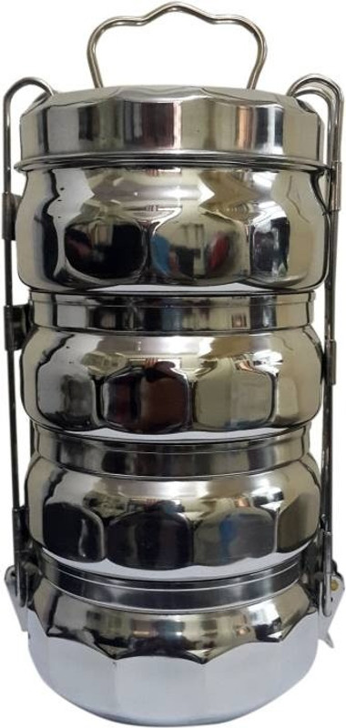 sukot Steel 4 Layer Tiffin Box Kids, Home Picnic Use Lunch Box Steel Tiffin 4 Containers Lunch Box(1750 ml)