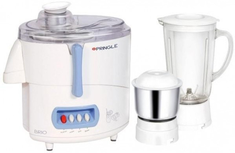 Pringle Juicer Mixer Grinder Brio 500 W Juicer Mixer Grinder(Sky Bule, White, 2 Jars)
