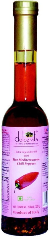 Dolce Vita Extra Virgin Olive Oil With Hot Mediterranean Chilli Peppers, Olive Oil Plastic Bottle(250 ml)