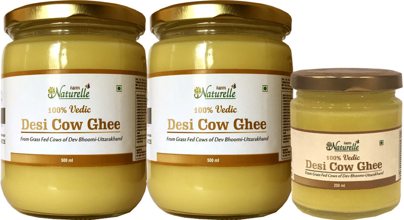 Farm Naturelle 2 Glass Bottles x 500 Ml + 1 Glass Bottle x 200 Ml 100% Pure Desi Cow Ghee from A2 Milk 1200 Ml Ghee 1200 ml Plastic Bottle(Pack of 3) Farm Naturelle 2 Glass Bottles x 500 Ml + 1 Glass Bottle x 200 Ml 100% Pure Desi Cow Ghee from A2 Milk 1200 Ml Ghee 1200 ml Plastic Bottle(Pack of 3)