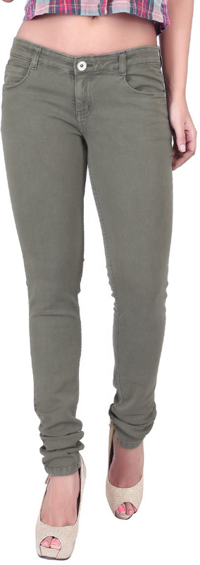 Fck-3 Slim Women Green Jeans