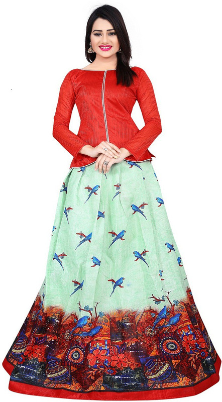 crezz n world Digital Print Semi Stitched Lehenga Choli(Multicolor)