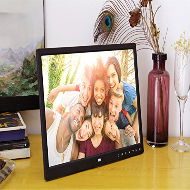 PremiumAV 15 inches Digital Photo Frame 15'' HD 1400 * 900 Wide Screen Touch Screen Button MP4 Movie Player Clock Calendar Picture Frame 15 TFT LCD(32 GB, Black)