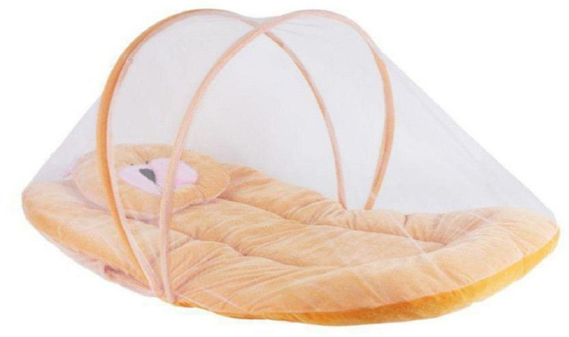 Easyhome Baby Mosquito Net In Brown Velvet Teddy (MacharDani) Design In Size 50 X 80 Standard Crib(Fabric, Pink)