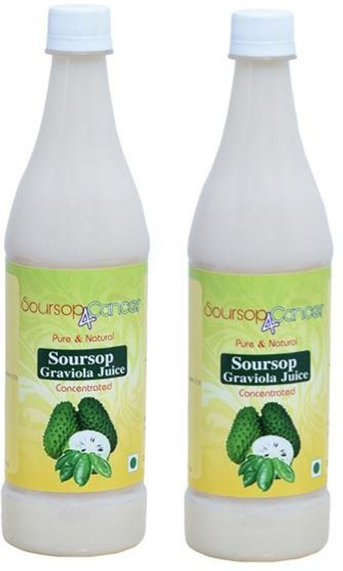 Soursop4Cancer Soursop Fruit Juice - 700ml - 30Days pack | Graviola | Laxman Phal | Guyabano(700 ml, Pack of 2)