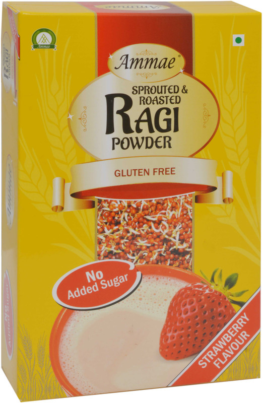 ammae Sprouted Ragi Powder - Strawberry, 125g (Pack of Two) -(2 x 125 g)