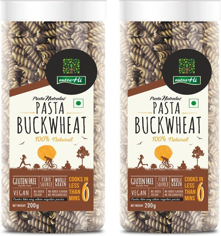 NutraHi Buckwheat Gluten Free Pasta Pack of 2 - 200g Each Fusilli Pasta(400 g)