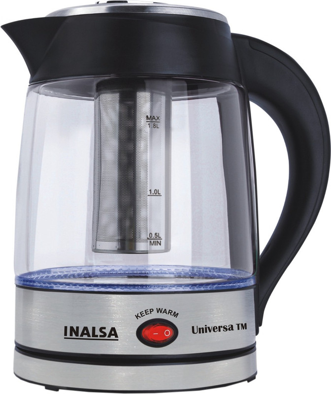 Inalsa Universa TM Electric Kettle(1.8 L, Glass, Black)