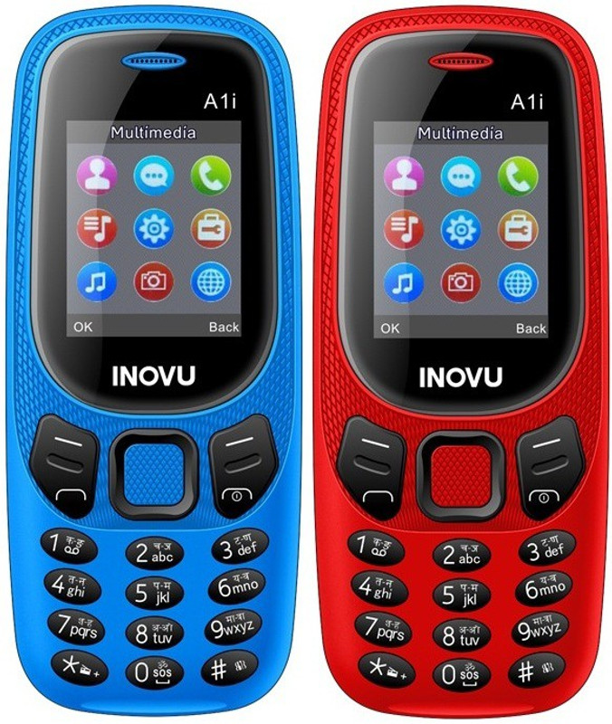 Inovu A1i Combo of Two Mobiles(Blue & Red)