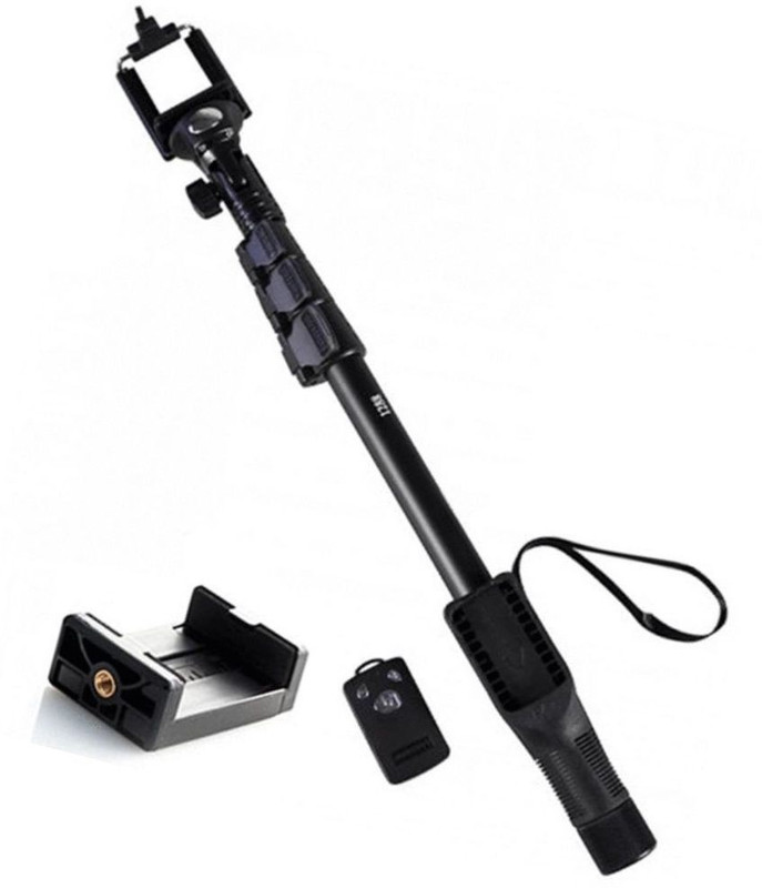 anweshas Bluetooth Selfie Stick(black, Remote Included)