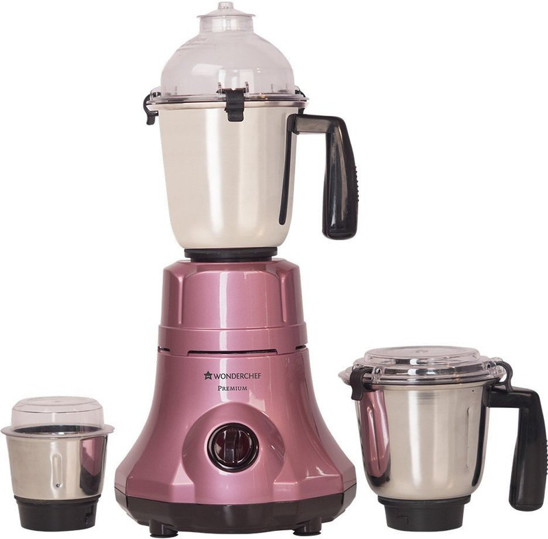 Wonderchef Premium Watt 750 W Mixer Grinder(Pink, 3 Jars)